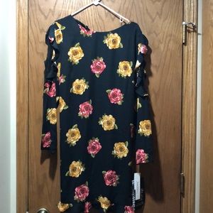 Nicole Miller Studio lace shoulder detail dress